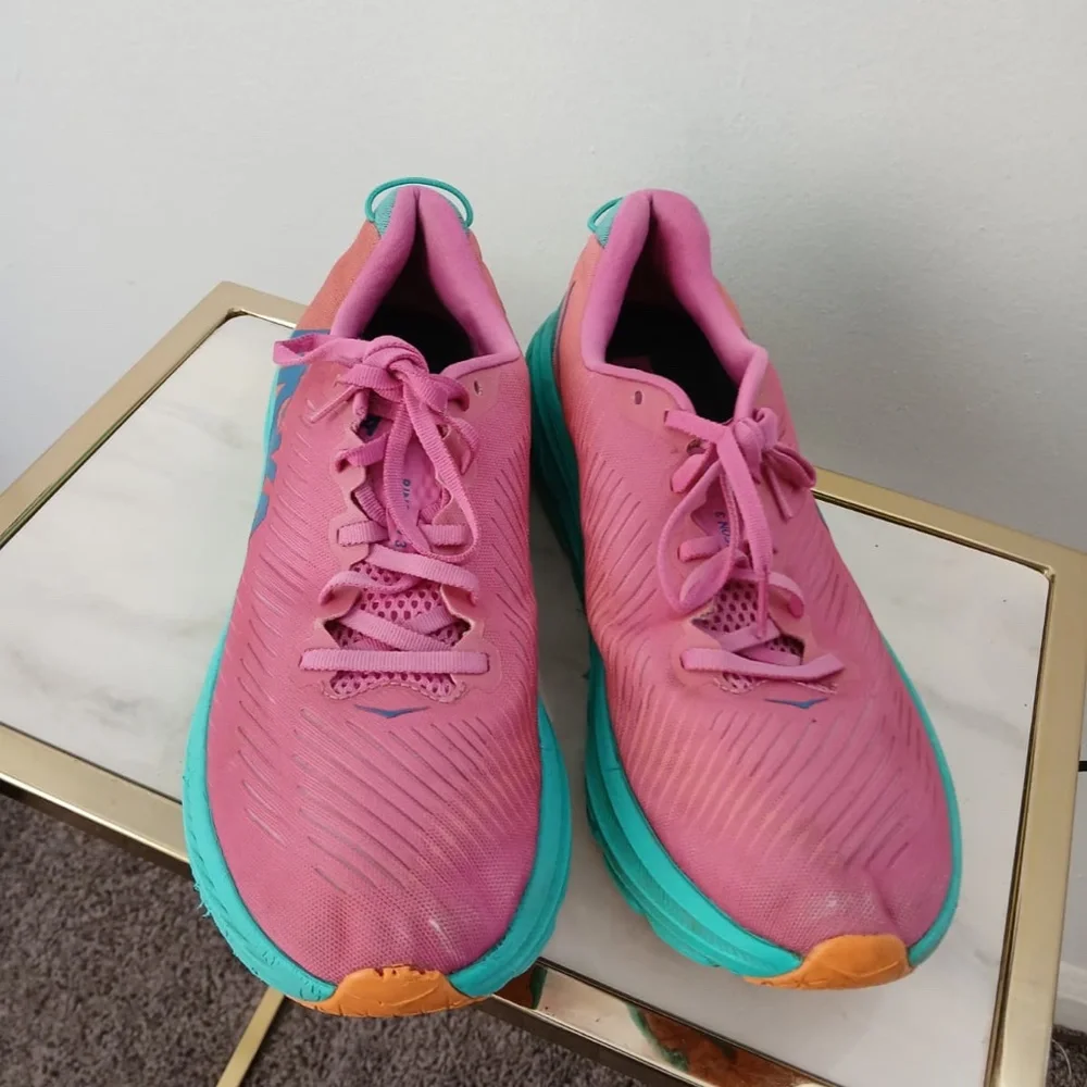 Hoka Running Shoes Pink Teal Women’s Size 10.5.
